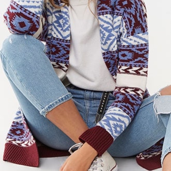 Forever 21 Aztec Purple Cardigan - Picture 2 of 11